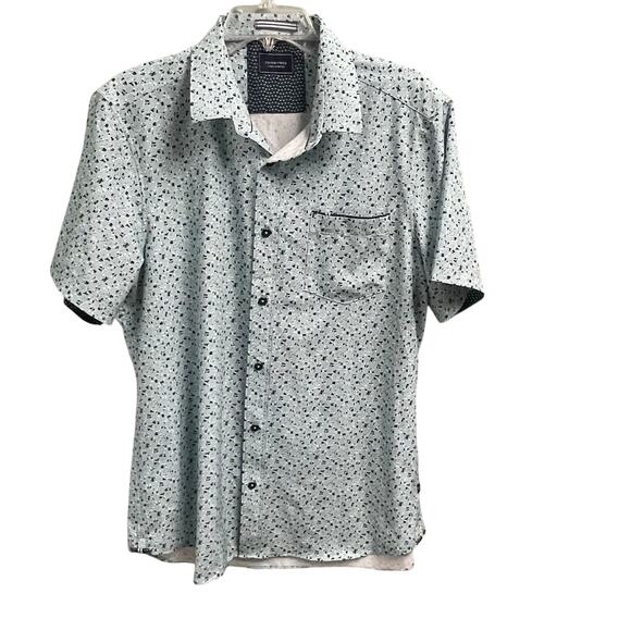 7 Diamonds 4 Way Stretch Mens Size Large Blue Freedom Train Speckle Pattern - Picture 1 of 7